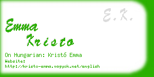 emma kristo business card